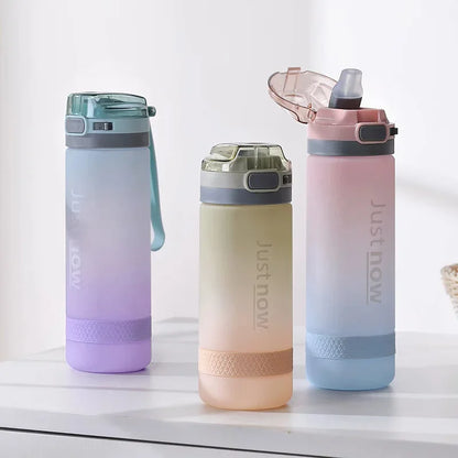 600ml Water Bottles Fashion Water Bottle with Straw BPA Free Portable Outdoor Sport Cute Drinking Plastic Bottles Eco-Friendly – Image 2
