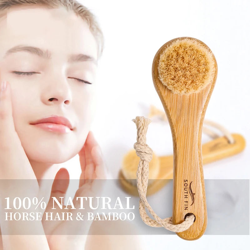Premium Bamboo Facial Cleansing Brush – Soft Natural Horsehair for Deep Skin Cleaning & Massage - Image 7