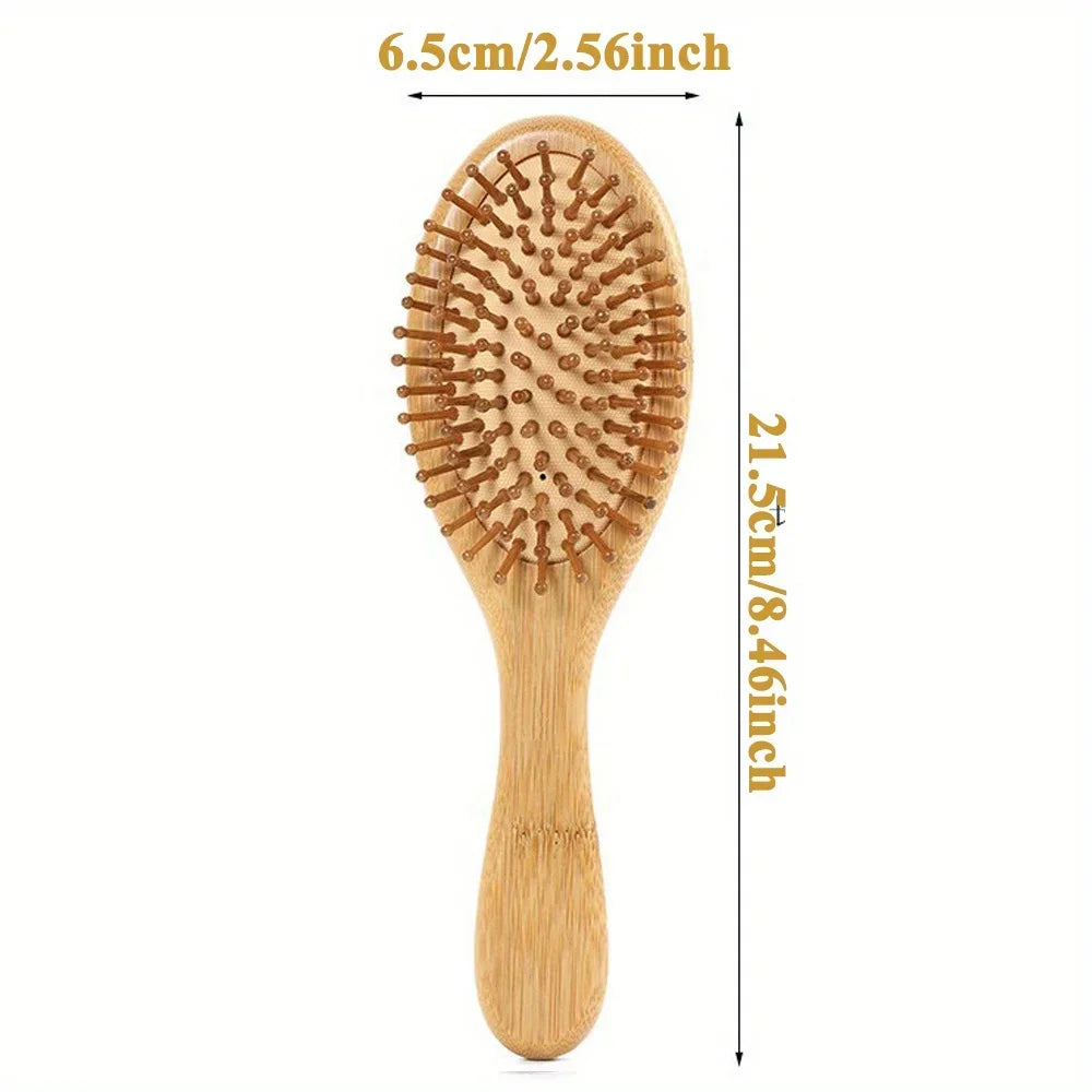 Natural Bamboo Hair Brush – Detangling & Scalp Massage Brush for All Hair Types, Anti-Bacterial, Promotes Healthy Hair Growth - Eco-friendly - Sama Homes
