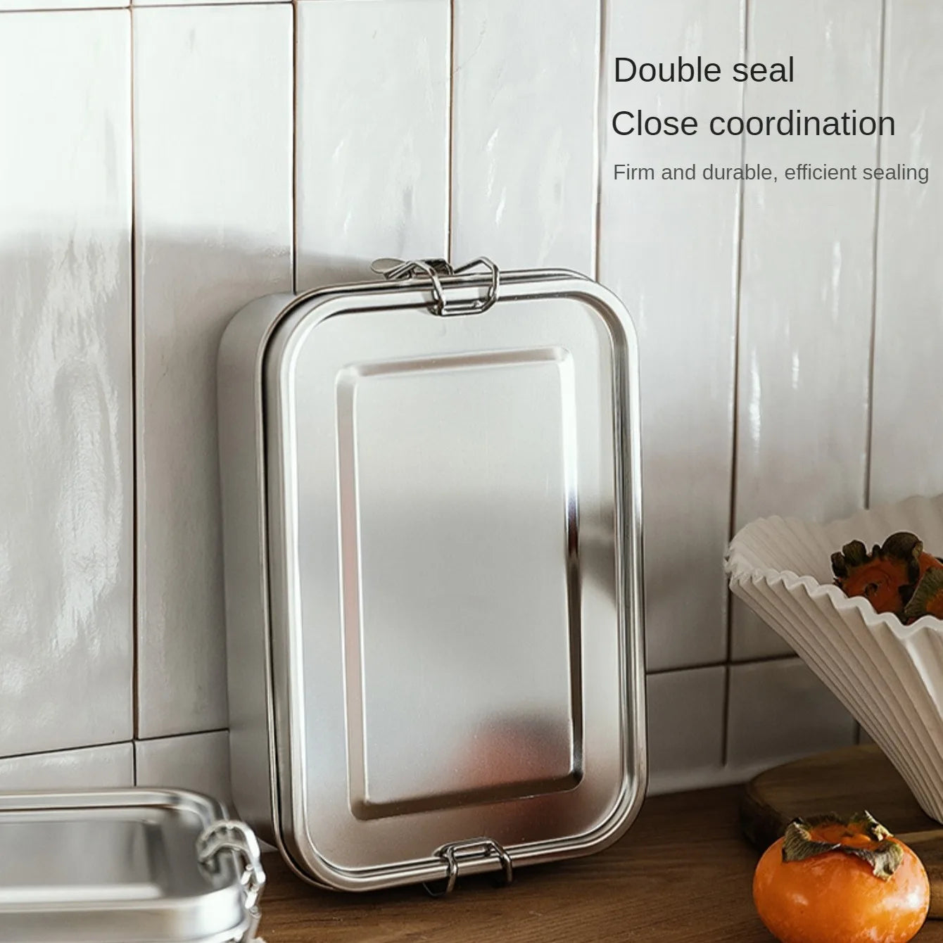 Stainless Steel Square Lunch Box Sealed Insulation Bento Box Lunch Box Canteen Large Capacity Compartment Lunch Box – Image 4