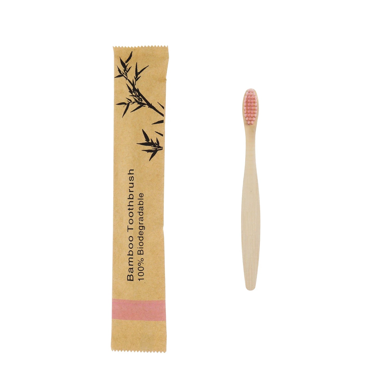 50/100Pcs Bamboo Children's Soft Bristled Toothbrush is Naturally Biodegradable And Reduces Plastic Waste,Making It Very Suitabl