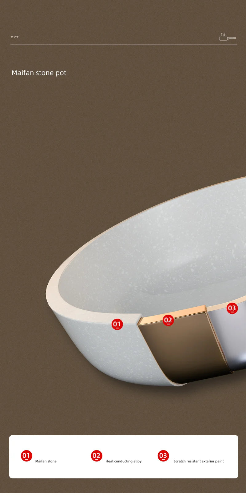 GIANXI Nonstick Pan Multifunctional Aluminum Alloy Coated With Medical Stone Wok Steak Egg Pancake Pot Set Kitchen Utensils - Image 11