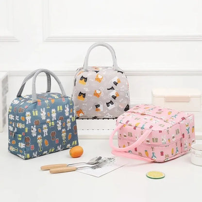 Cartoon Cute Portable Tote Lunch Box Bento Box Animal Pattern Lunch Bag Insulated Food Bag Lunch Box Bag Picnic Bag – Image 2
