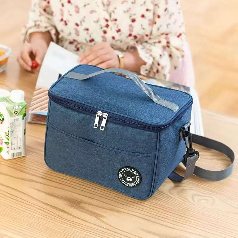 Portable Lunch Bag Food Thermal Box Waterproof Office Cooler Lunchbox With Shoulder Strap Insulated Case – Image 2 - Image 3