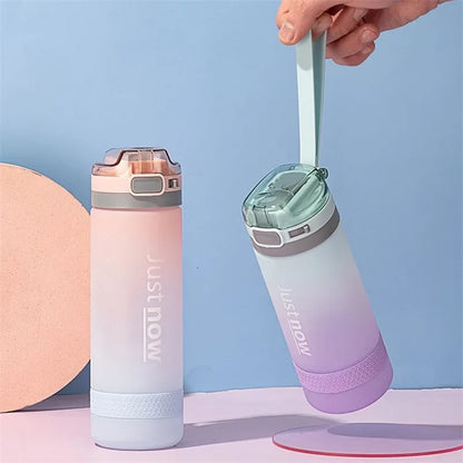 600ml Water Bottles Fashion Water Bottle with Straw BPA Free Portable Outdoor Sport Cute Drinking Plastic Bottles Eco-Friendly – Image 16
