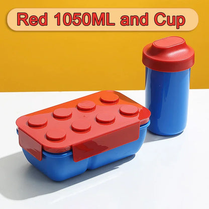 1050/1300ML Building Block Lunch Box with Tableware Portable Double Layer Bento Box for Student Office Fruit Salad Sealed Box – Image 17
