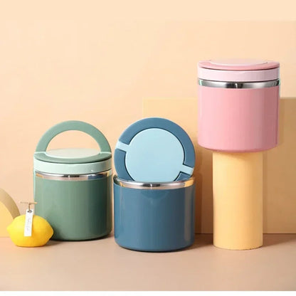Stainless Steel Food Thermal Jar Vacuum Cup Soup Bowl Lunch Box with Handle Portable Sealed Bento Box Thermos Storage Containers – Image 4