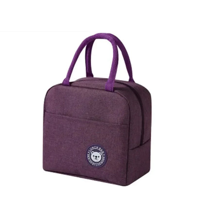 Insulated Lunch Bag Oxford Cloth Lunch Bag Insulated Lunch Box Bag with Leakproof Aluminium Foil Lining Mouth Zipper for Commute – Image 12
