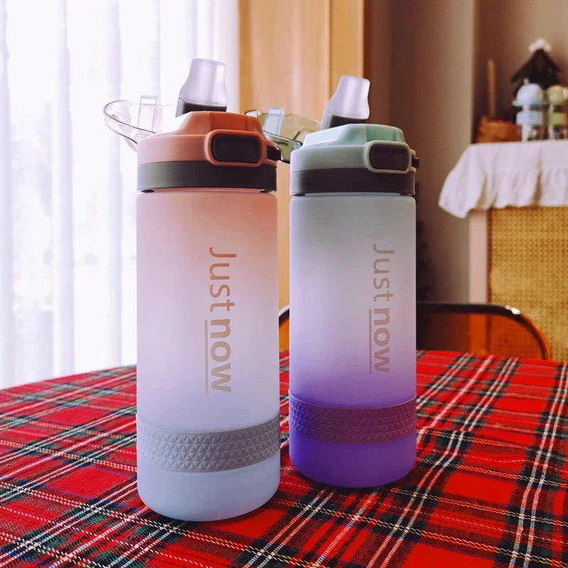 600ml Water Bottles Fashion Water Bottle with Straw BPA Free Portable Outdoor Sport Cute Drinking Plastic Bottles Eco-Friendly – Image 18