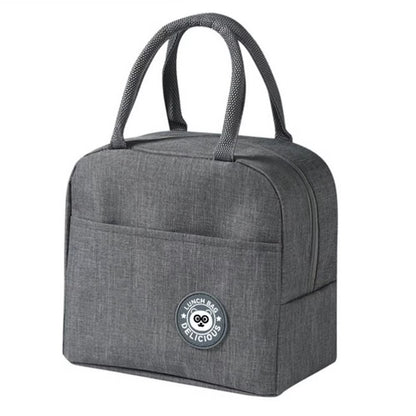 Insulated Lunch Bag Oxford Cloth Lunch Bag Insulated Lunch Box Bag with Leakproof Aluminium Foil Lining Mouth Zipper for Commute – Image 17