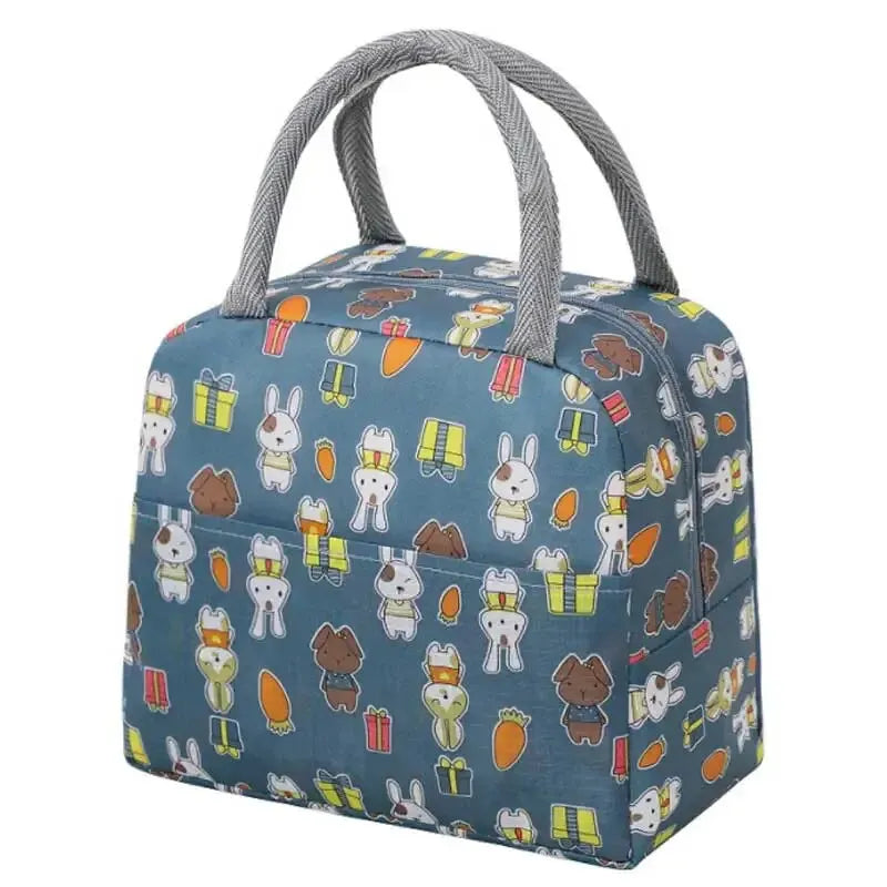 Cartoon Cute Portable Tote Lunch Box Bento Box Animal Pattern Lunch Bag Insulated Food Bag Lunch Box Bag Picnic Bag – Image 19