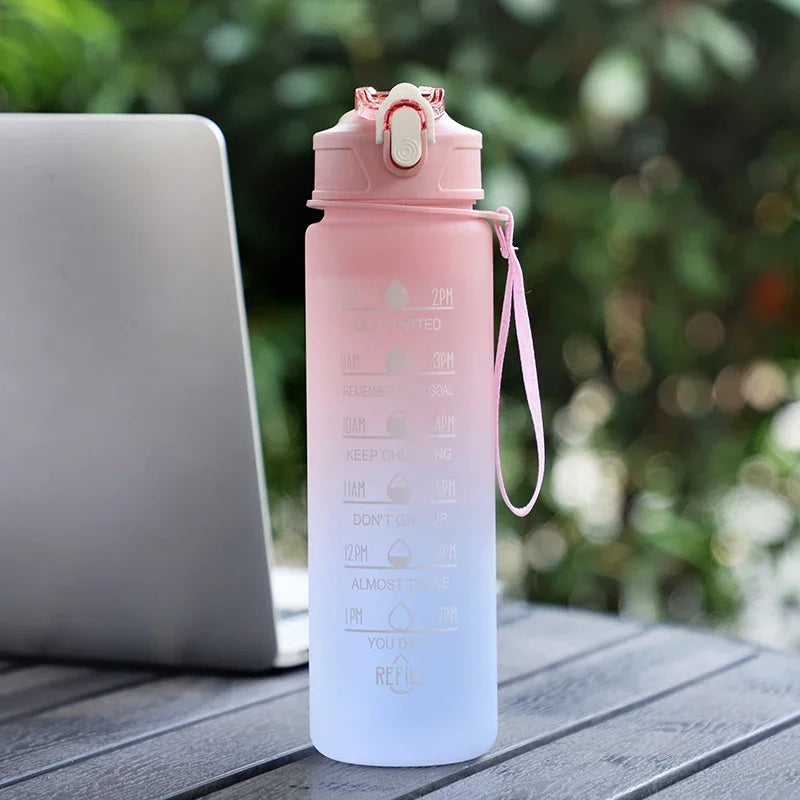 600ml Water Bottles Fashion Water Bottle with Straw BPA Free Portable Outdoor Sport Cute Drinking Plastic Bottles Eco-Friendly – Image 21