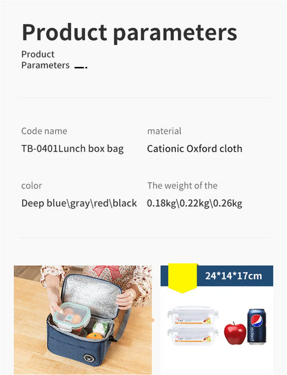 Portable Lunch Bag Food Thermal Box Waterproof Office Cooler Lunchbox With Shoulder Strap Insulated Case – Image 10