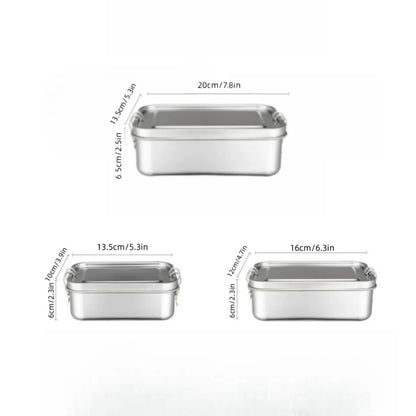 Stainless Steel Square Lunch Box Sealed Insulation Bento Box Lunch Box Canteen Large Capacity Compartment Lunch Box – Image 14