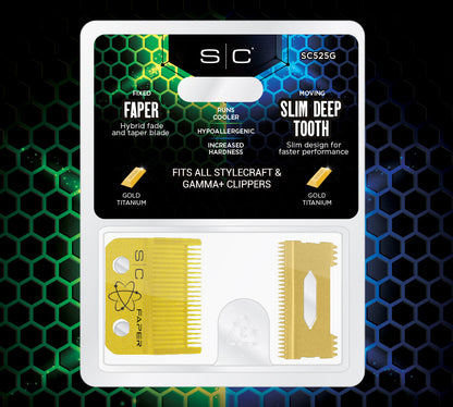 Stylecraft Fixed Gold Titanium Faper Blade with Gold Titanium Slim Deep Cutter by StyleCraft - Sustainable Living (View 5)