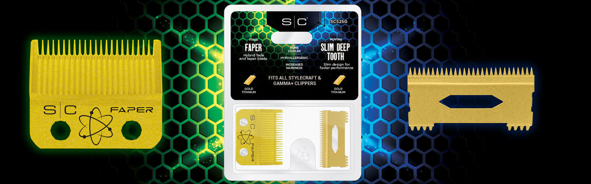 Stylecraft Fixed Gold Titanium Faper Blade with Gold Titanium Slim Deep Cutter by StyleCraft - Sustainable Living (View 7)