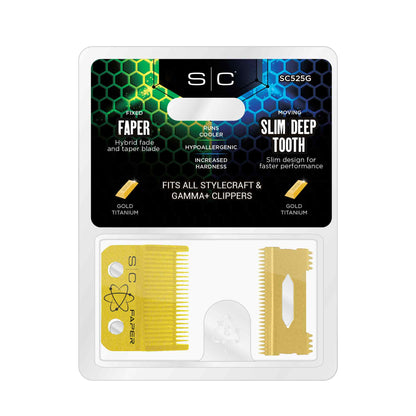 Stylecraft Fixed Gold Titanium Faper Blade with Gold Titanium Slim Deep Cutter by StyleCraft - Sustainable Living (View 9)