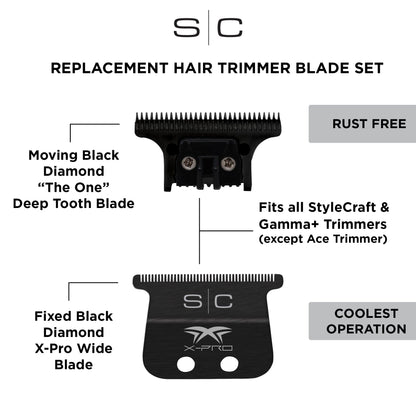 S|C Fixed Black Diamond X-Pro Wide Blade with Black Diamond “The One” Cutter by StyleCraft - Sustainable Living (View 2)
