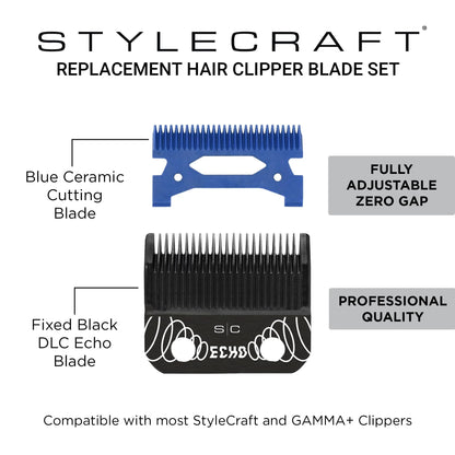 Stylecraft Echo Fixed Echo Blade +New Blue Ceramic Deep Tooth Cutting Blade Set by StyleCraft - Sustainable Living (View 2)