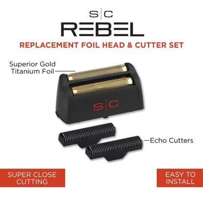 S|C Rebel Shaver Gold Titanium Replacement Foil and Cutting Blades Set by StyleCraft - Sustainable Living (View 6)