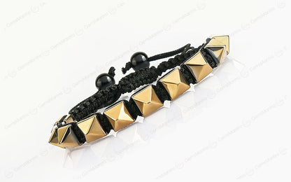 Golden Pyrite Pyramid Adjustable Bracelet by SAMAHealing - Sustainable Living (View 2)