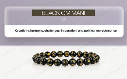Original Black Om Mani Bracelet with Certificate by SAMAHealing - Sustainable Living (View 4)