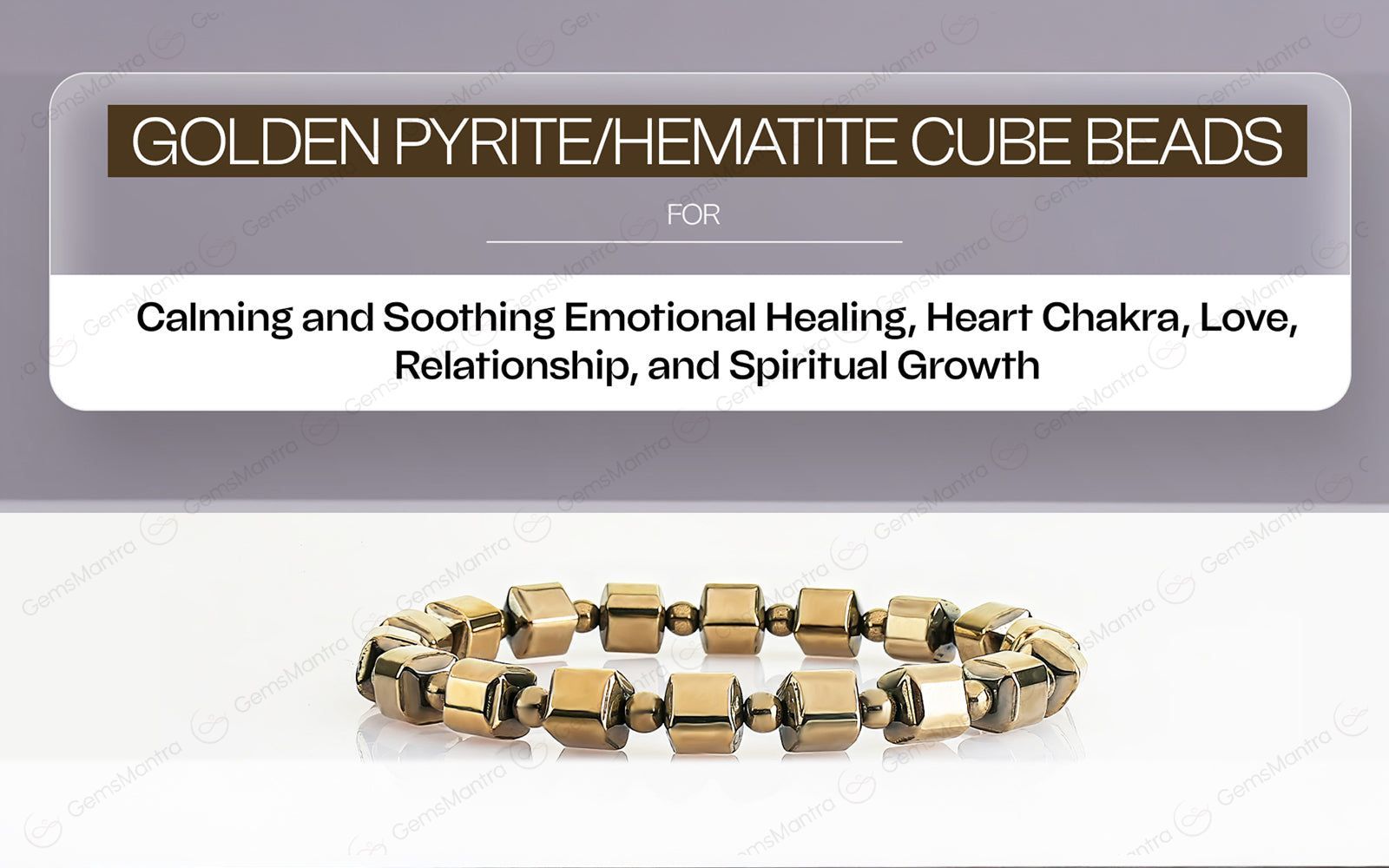 Golden Pyrite/Hematite Cube Beads Bracelet - Image 4