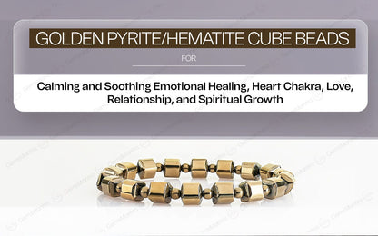 Golden Pyrite/Hematite Cube Beads Bracelet by SAMAHealing - Sustainable Living (View 4)