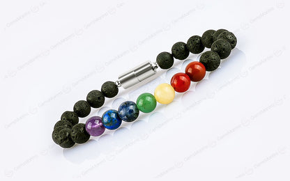 Original 7 Chakra Lava Bracelet with Certificate by SAMAHealing - Sustainable Living (View 2)