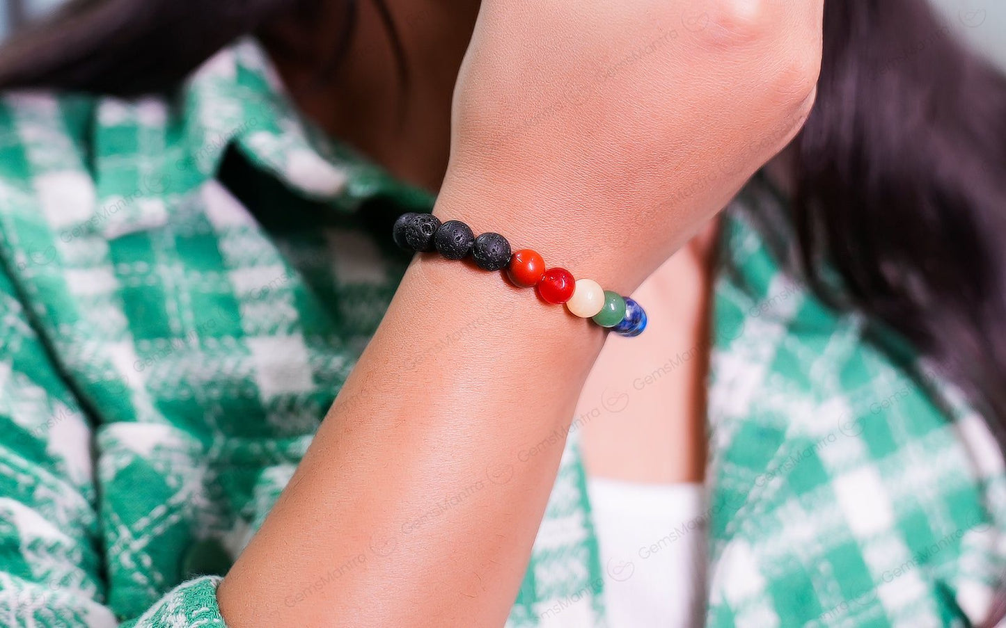 Original 7 Chakra Lava Bracelet with Certificate