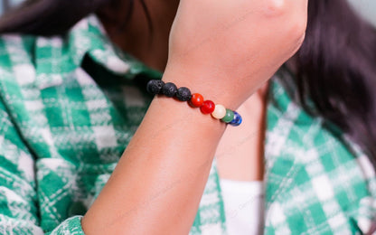 Original 7 Chakra Lava Bracelet with Certificate by SAMAHealing - Sustainable Living (View 3)