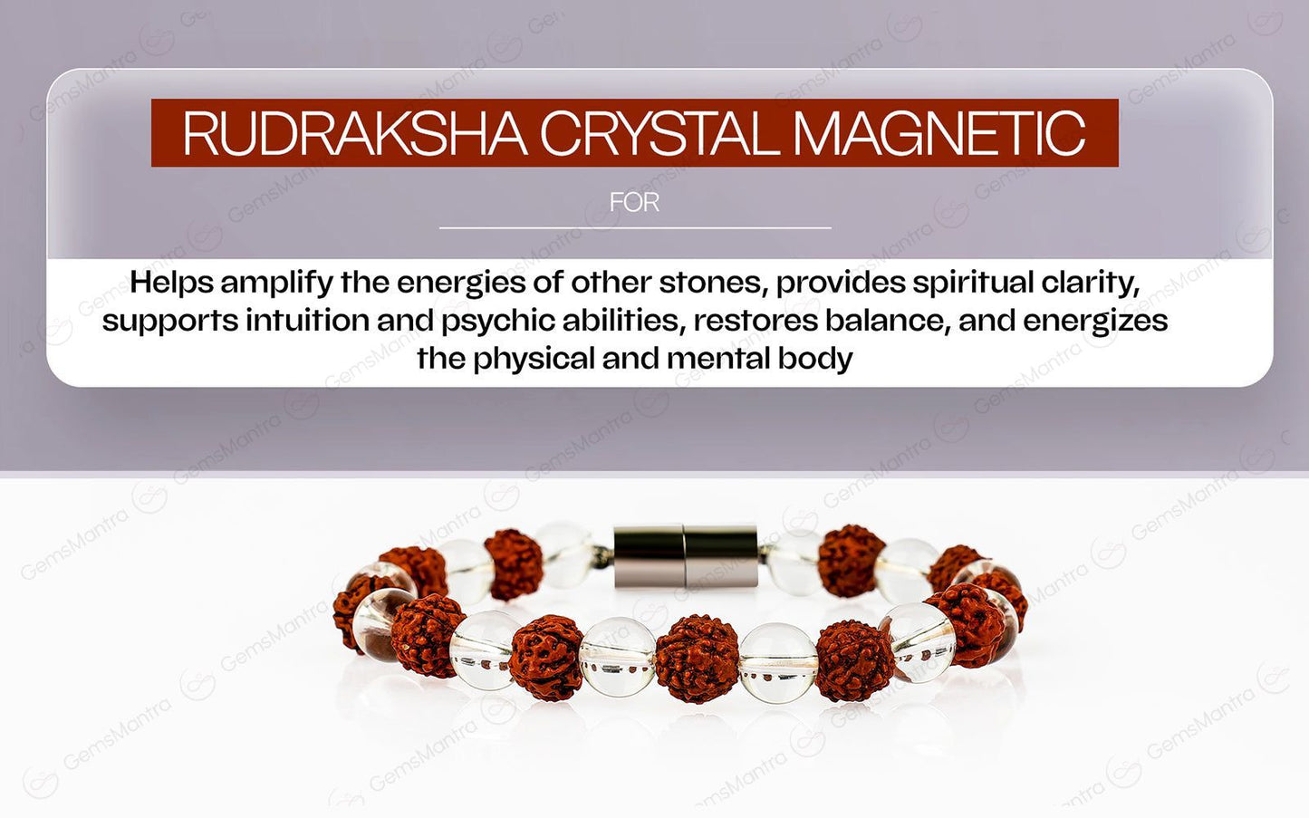 Original Rudraksha Crystal Magnetic Bracelet with Certificate