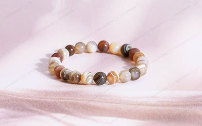 Original Botswana Agate Bracelet with Certificate by SAMAHealing - Sustainable Living