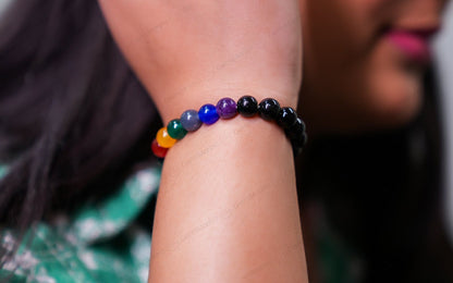Original 7 Chakra Agate Bracelet with Certificate by SAMAHealing - Sustainable Living (View 3)