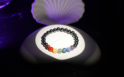 7 Chakra Hematite Bracelet by SAMAHealing - Sustainable Living