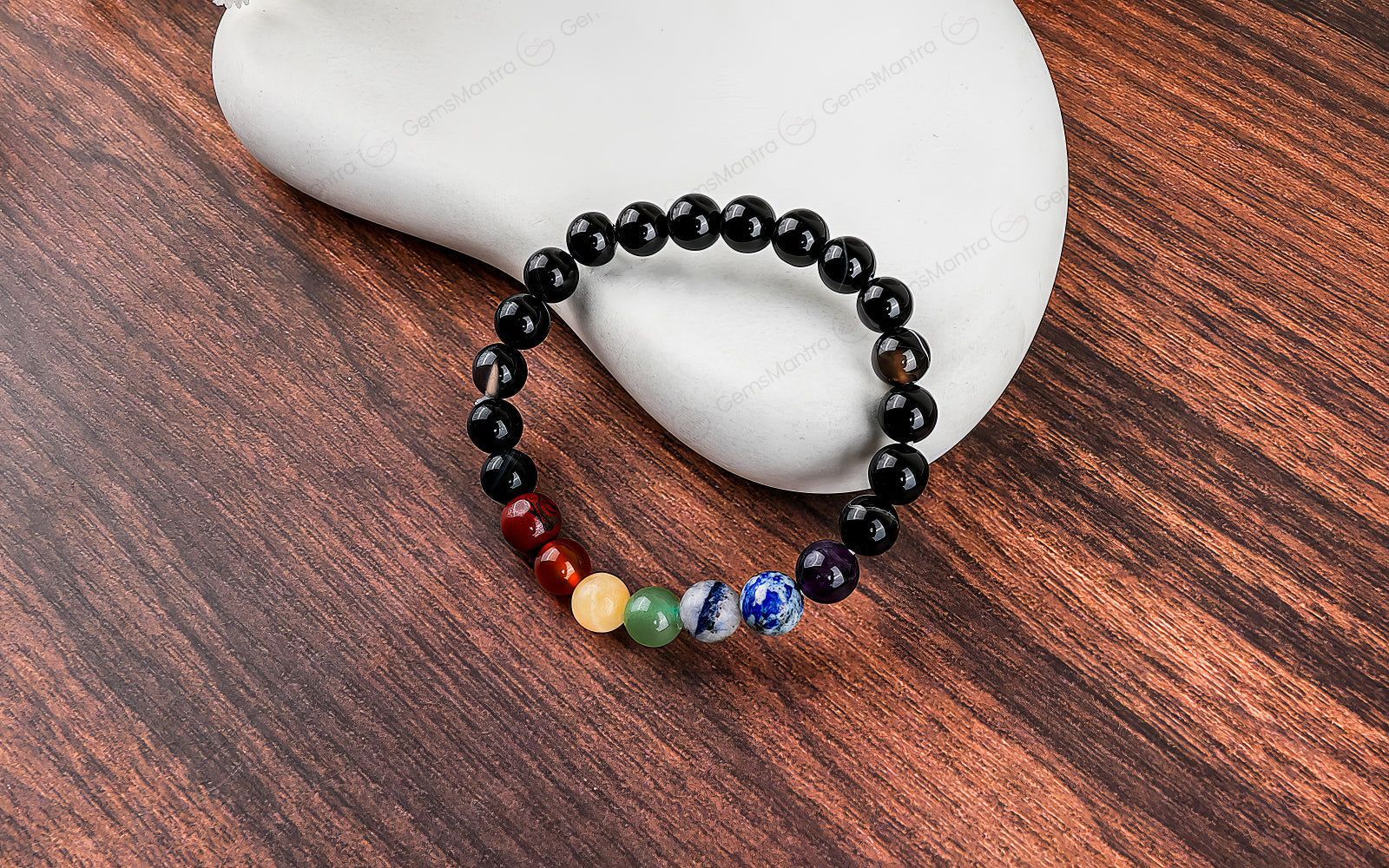 Original 7 Chakra Onyx Bracelet with Certificate - Eco-friendly - Sama Homes