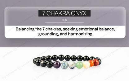 Original 7 Chakra Onyx Bracelet with Certificate by SAMAHealing - Sustainable Living (View 4)