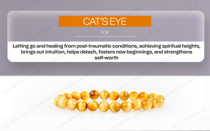 Cat's Eye Bracelet - Intuition, Detachment, and Spirituality by SAMAHealing - Sustainable Living (View 5)