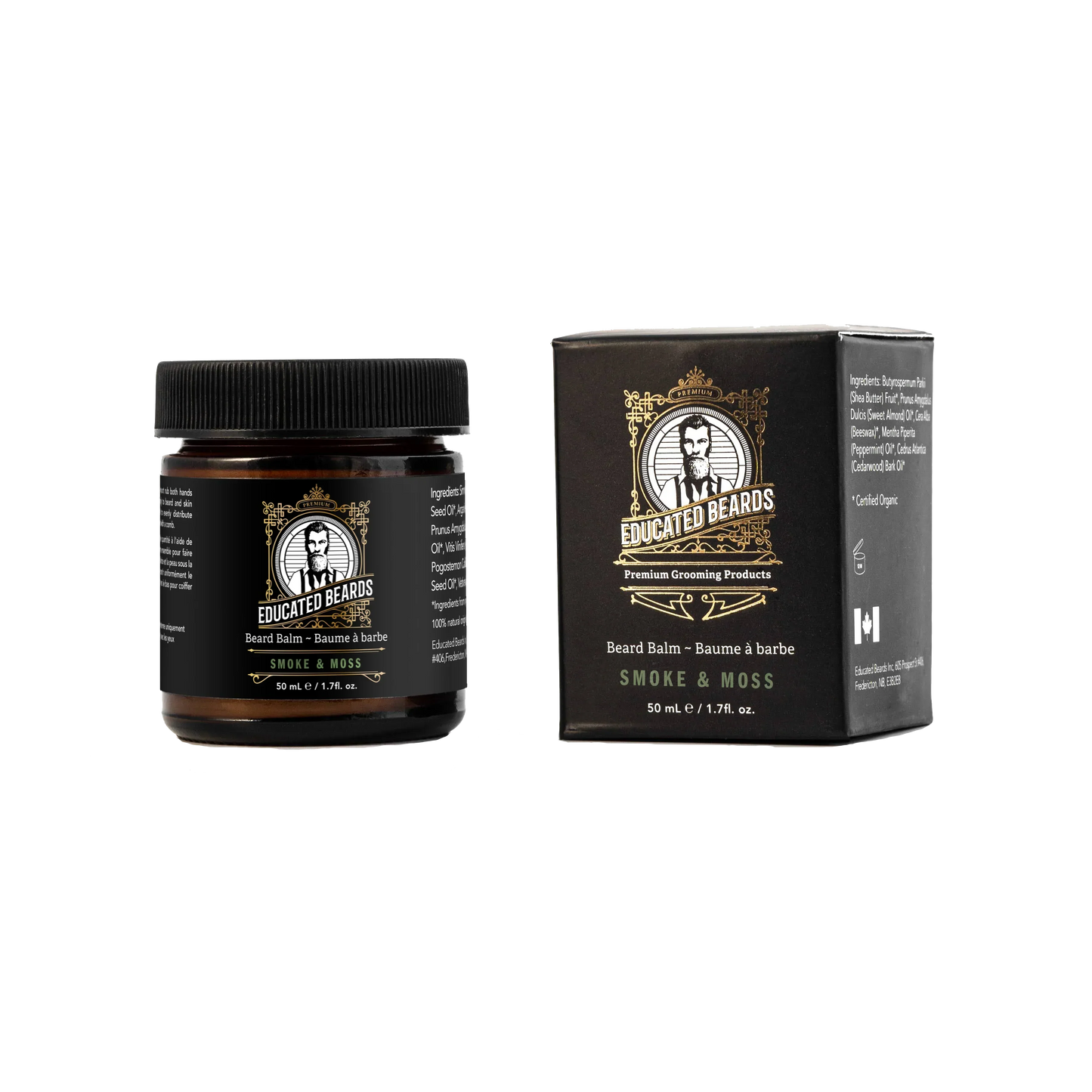 Educated Beards Organic Beard Balm - Smoke & Moss, 50ml