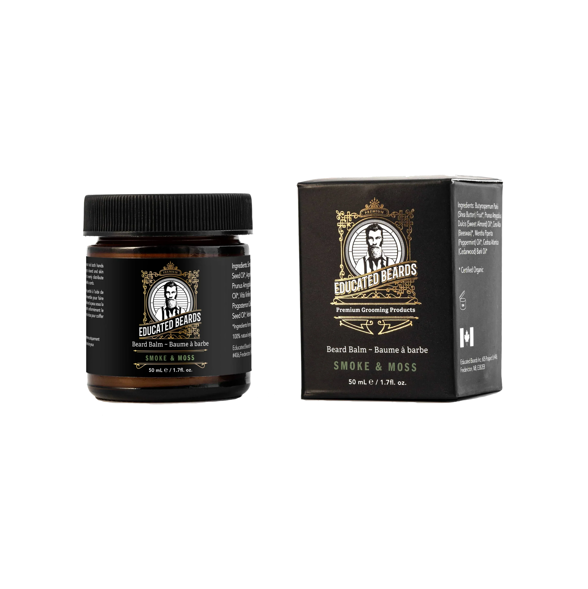Educated Beards Organic Beard Balm - Smoke & Moss, 50ml - Eco-friendly - Sama Homes