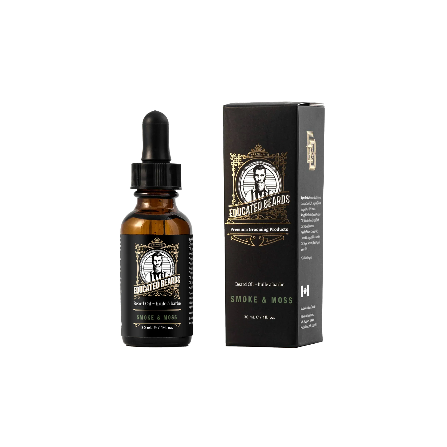 Educated Beards Organic Beard Oil - Smoke & Moss, 30ml