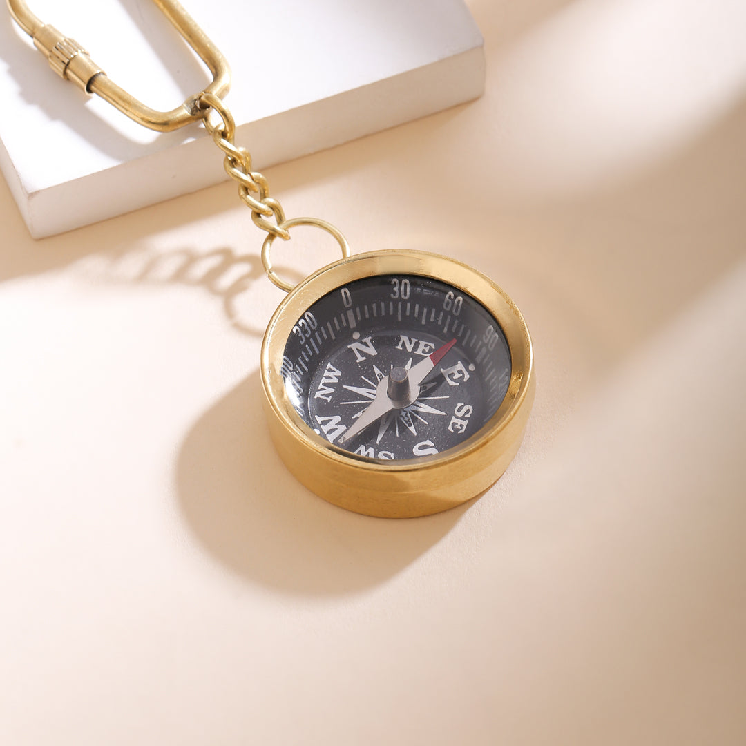Brass Compass Keychain With Box - Image 3