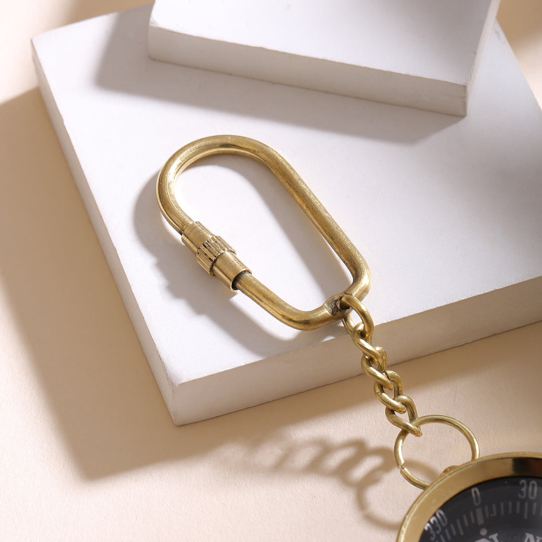 Brass Compass Keychain With Box - Image 4