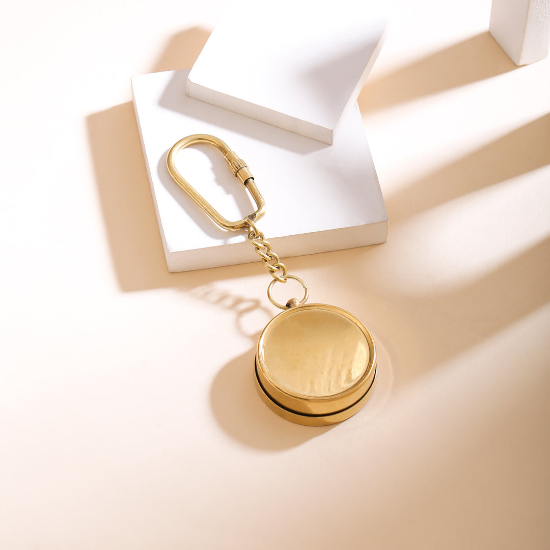 Brass Compass Keychain With Box - Image 5