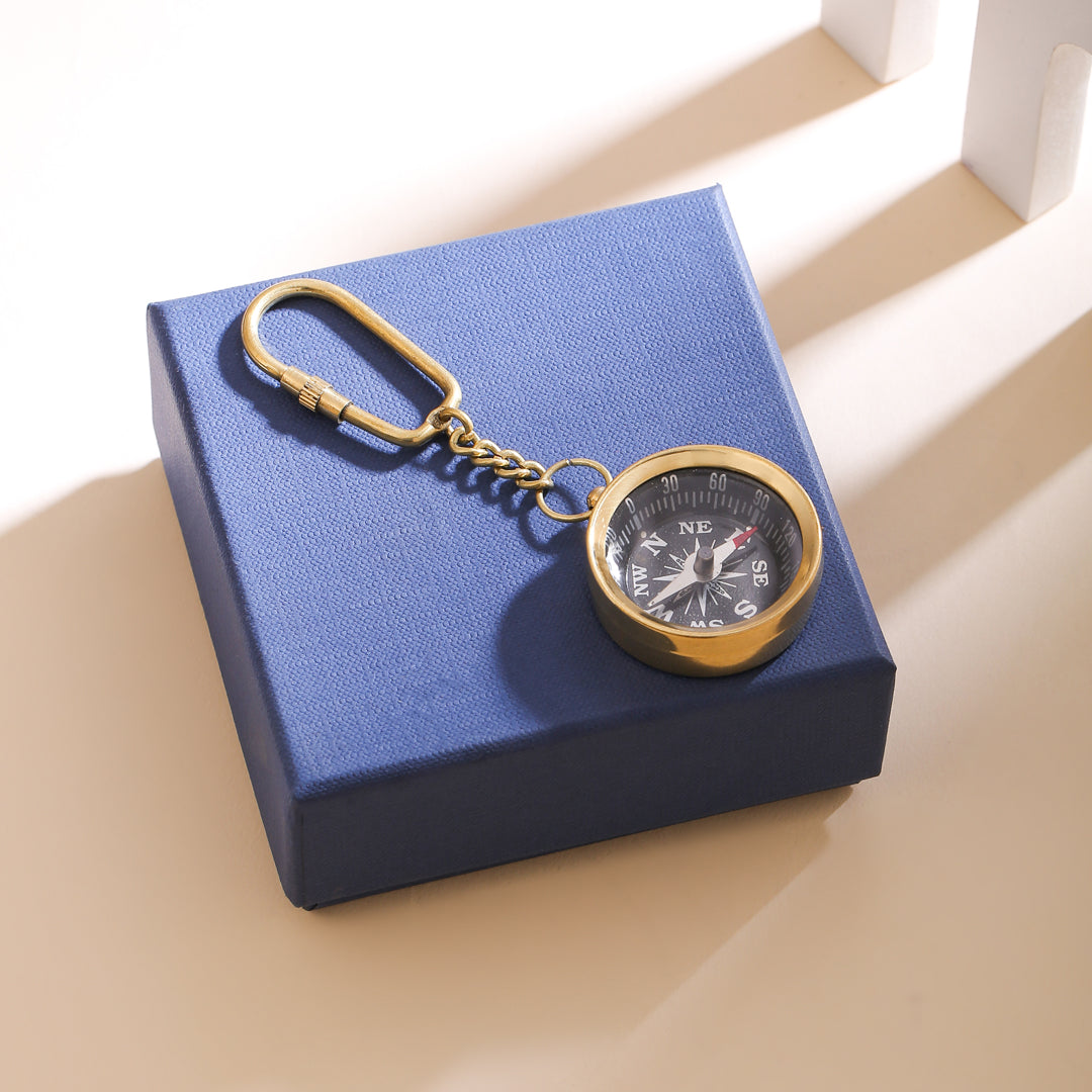 Brass Compass Keychain With Box - Image 6