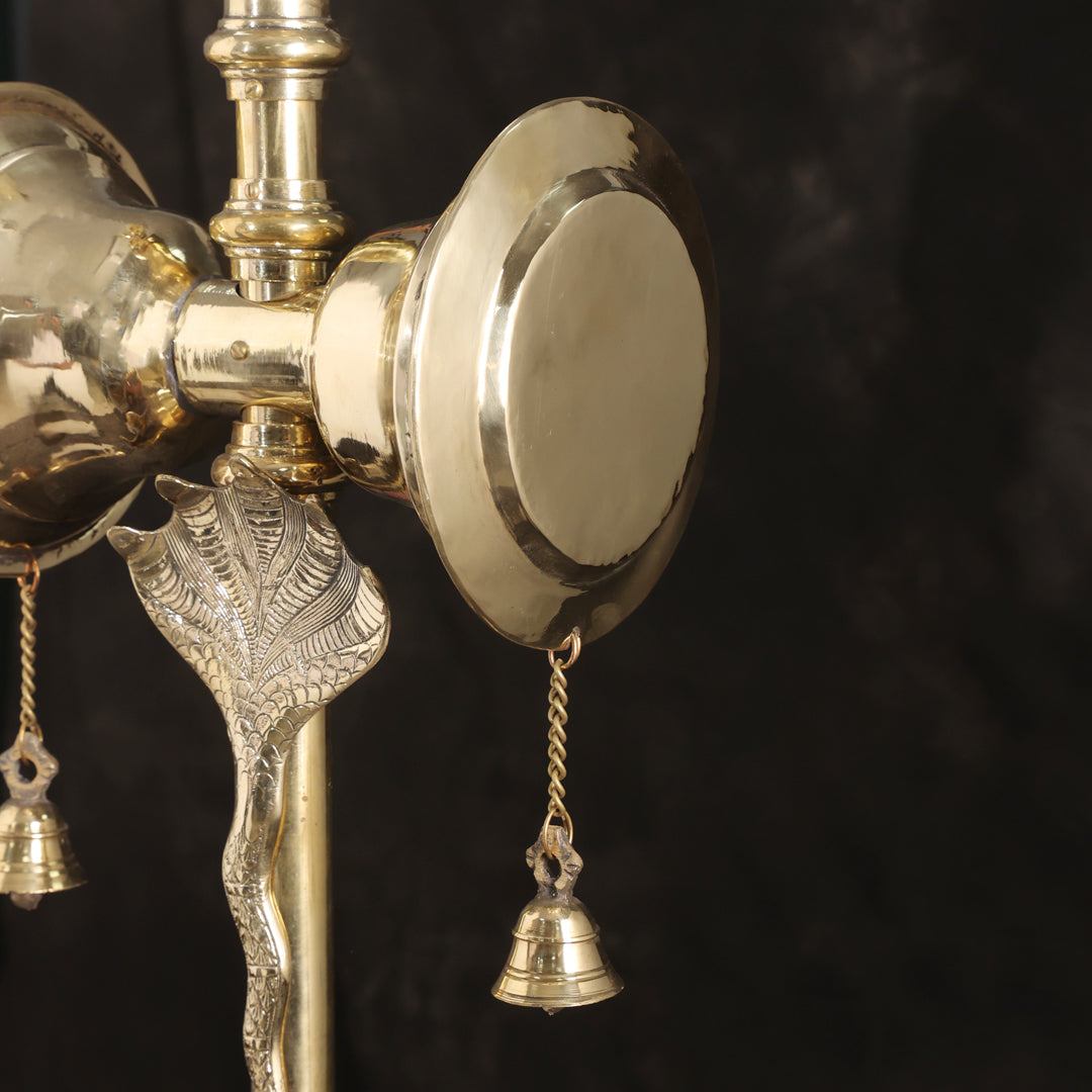 Brass Divya Trishul On Naag with Damru - Image 5