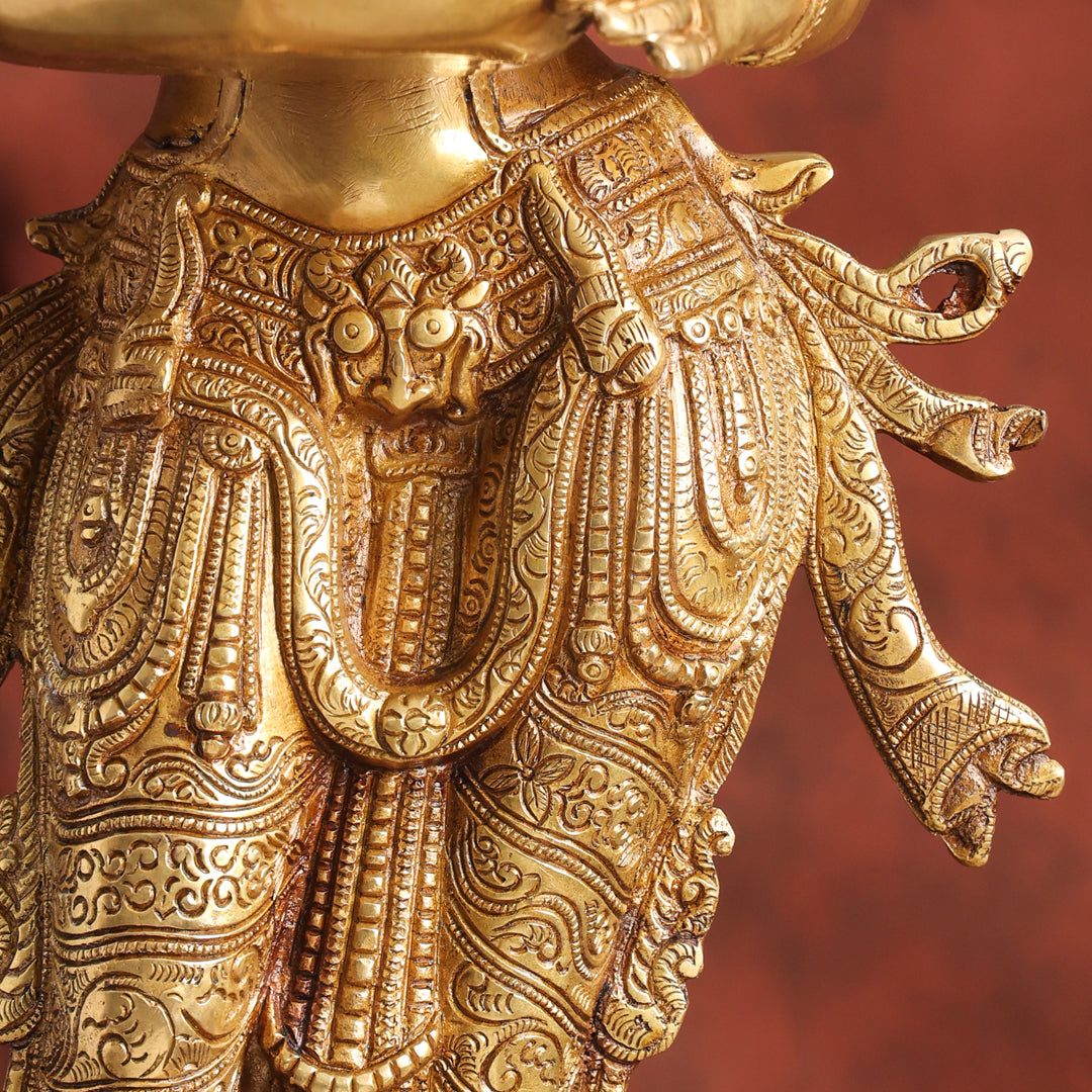 Brass Deep lakshmi Idol – Traditional Diya Holder for Prosperity and Light (30 Inch) - Image 5