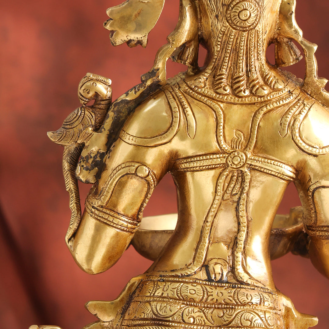 Brass Deep lakshmi Idol – Traditional Diya Holder for Prosperity and Light (30 Inch) - Image 8
