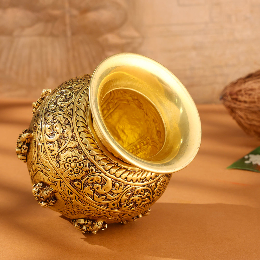 Brass Ashtalakshmi And Dashavatara Kodam/Kalash - Image 21