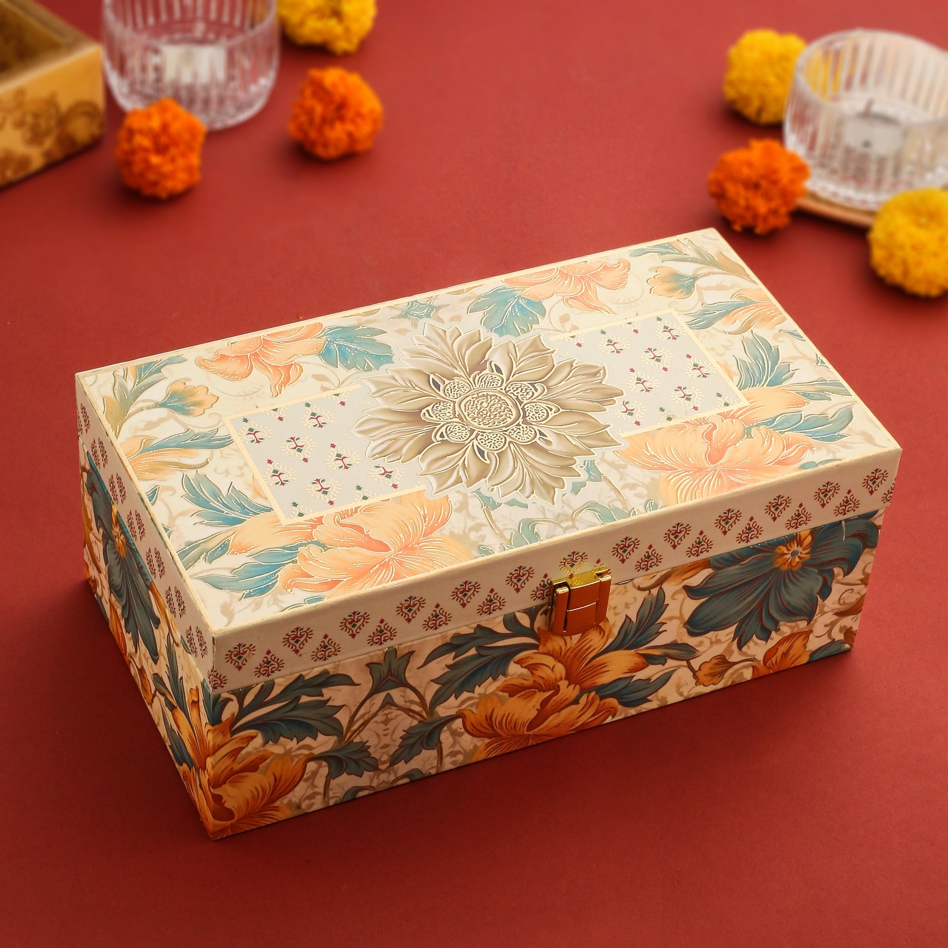 Brass Hand Painted Glass Set of 2 – Luxury Gift Box, Premium Brassware for Corporate & Personal Gifting - Image 3